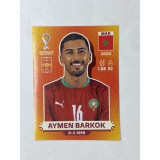 Aymen Barkok สติ๊กเกอร์สะสม ฟุตบอลโลก world cup 2022 Morocco ของสะสมทีมฟุตบอล โมร็อกโก โมรอคโค