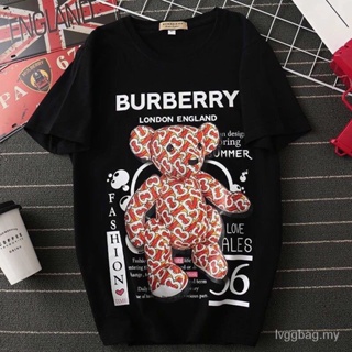 Off Season Promotion Burberrys New Summer Embroidered Teddy Bear T-shirt Cotton European and American Loose Fit Lov_01
