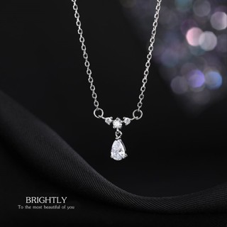 s925 Brightly necklace สร้อยคอเงินแท้ ดีไซส์เรียบหรู ใส่สบาย เป็นมิตรกับผิว