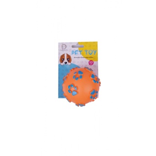 DUDUPETS ของเล่นสัตว์เลี้ยงลูกบอลยางมีเสียง รุ่น STICKY ขนาด 9.5x9.5x9.5 ซม. สีส้ม