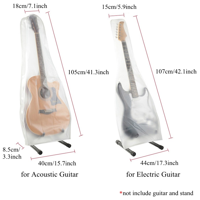 ผ้าคลุมกันฝุ่น-กันน้ํา-สีโปร่งใส-สําหรับกีตาร์อะคูสติก-กีตาร์ไฟฟ้า