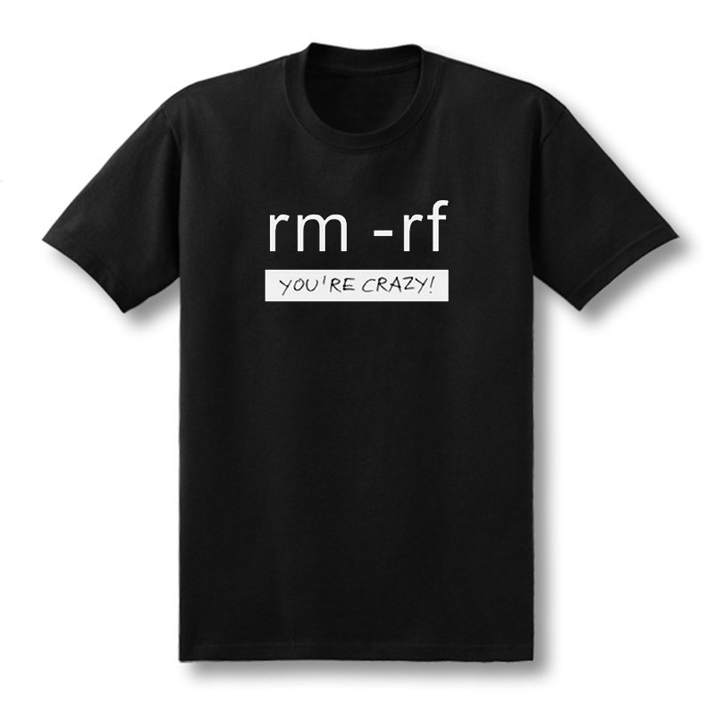 โปรแกรมเมอร์รหัส rm-rf Geeek geek เสื้อผ้าบังคับลบพิมพ์เสื้อยืดครึ่งแขน ...