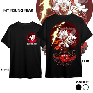 เสื้อเชิ้ต One Piece MY YOUNG Anime Gear 5 เสื้อลูฟี่กีฬากีฬาการ์ตูนการ์ตูนเสื้อยืดขนาดใหญ่ q[b_22