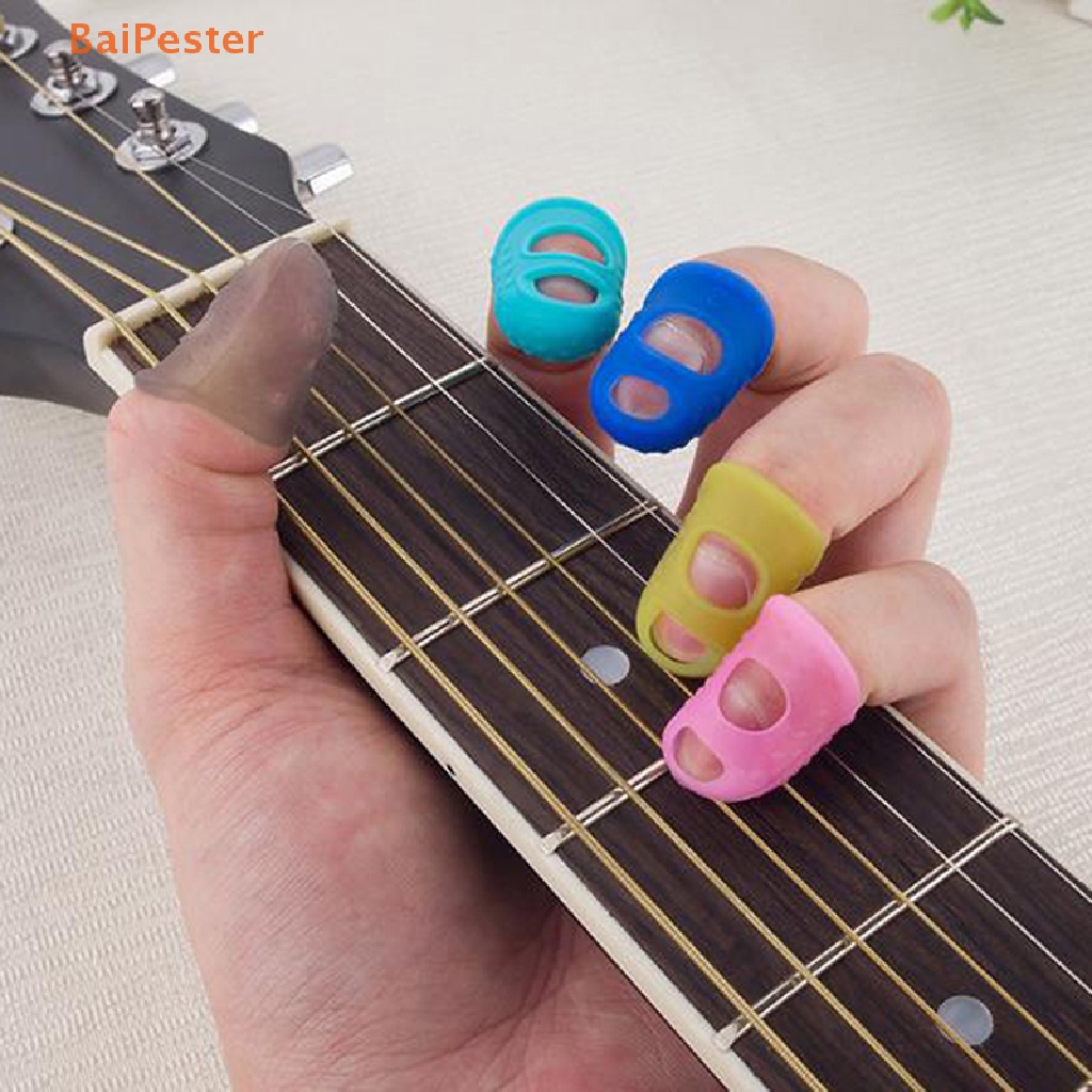baipester-ถุงมือซิลิโคน-กันลื่น-ป้องกันนิ้ว-อุปกรณ์เสริม-สําหรับเล่นกีตาร์-10-ชิ้น