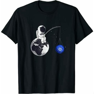 T-Shirtเสื้อยืด ทรงหลวม พิมพ์ลาย Cryptocurrency Talk Cardano To The Moon Ada Space Ada สไตล์คลาสิก สําหรับผู้ชาย KDfpom9