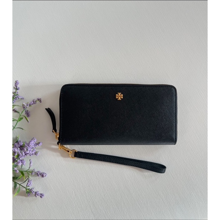 พร้อมส่ง [สดผ่อน] TORY BURCH EMERSON ZIP CONTINENTAL WALLET/Black