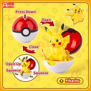 Pokemon Transformation Ball Pokeball ฟิกเกอร์ (Pikachu Charmander Squirtle Eevee) ของเล่นสําหรับเด็ก