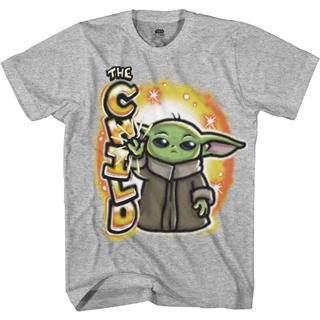 STAR WARS Boys Baby Yoda T-Shirt - Mandalorian The Child Boys Boys Short Sleeve T-Shirt- Air Brushed_01