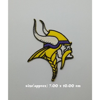ตัวรีดติดเสื้อ Americasn football Minnesota Vikings ตกแต่งเสื้อผ้า แจ๊คเก็ต Embroidered Iron on Patch  DIY