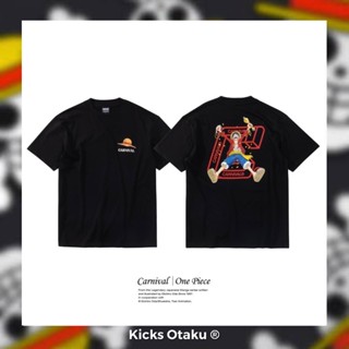 สาวอวบคนอ้วนราคาระเบิดOne Piece x CARNIVAL&amp;#174; Luffy C Logo Tee เสื้อยืด ลูฟี่ วันพีซ (ดำ) ของแท้S-3XL_22