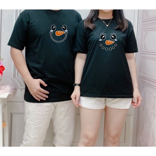 [S-5XL]ผ้าฝ้าย 100% เสื้อยืดคู่รัก พิมพ์ลาย SNOWMAN COUPLE ROMANTIC สําหรับคู่รัก