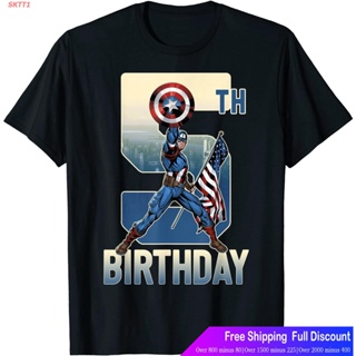 SKTT1 Marvelเสื้อยืดลำลอง Marvel Captain America 5th Birthday Graphic T-Shirt Marvel Popular T-shirtsQV,_11