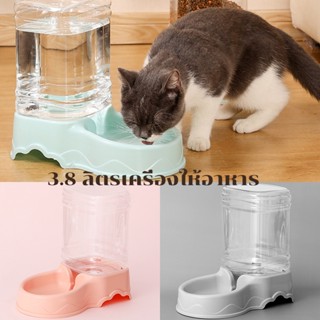 🐶พร้อมส่ง🐱3.8ยก ลิตรเครื่องให้อาหารแมวอัตโนมัติ ที่ให้อาหารอัตโนมัติ เครื่องให้อาหาร ชามข้าว ชามอาหาร หมา แมว