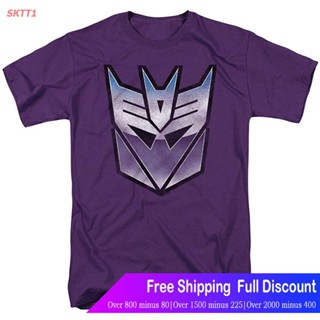 เสื้อยืดผ้าฝ้ายพิมพ์ลายSKTT1 เสื้อยืดผู้ชายและผู้หญิง Transformers Vintage Decepticon Logo Unisex Adult T Shirt For_11