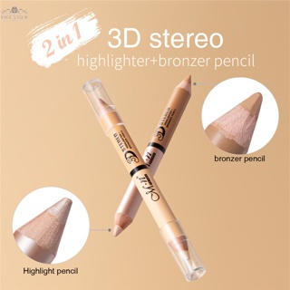 Dreamer 2 In 1 ไฮไลท์ ปากกา คิ้ว ดินสอเขียนคิ้ว เพิ่มความยาว สวมใส่ง่าย คอนทัวร์ คอนซีลเลอร์ ปากกาแต่งหน้า กันน้ํา