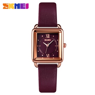 สินค้า SKMEI นาฬิกาข้อมือควอตซ์ แบบสายหนัง กันน้ำ 30 ม. สําหรับผู้หญิง