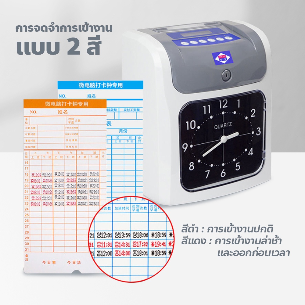 เครื่องตอกบัตร-แถมฟรีบัตรตอก-50-ใบ-เครื่องบันทึกเวลา-รุ่นs-960-เครื่องเข้างาน