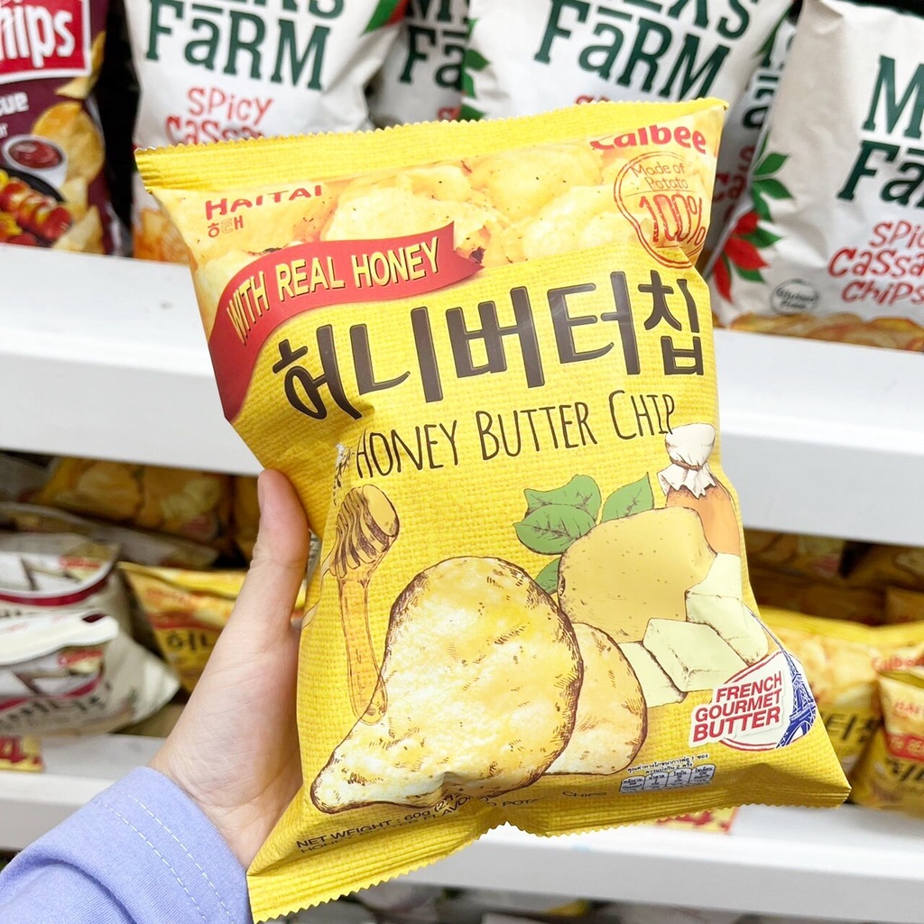 haitai-calbee-honey-butter-chip-60-g-คาลบี้-มันฝรั่งทอดกรอบ-รสเนยผสมน้ำผึ้งจากประเทศเกาหลี