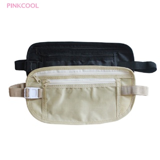 Pinkcool กระเป๋าคาดเอว ซ่อนได้ สําหรับใส่หนังสือเดินทาง เข็มขัดเงิน 1 ชิ้น