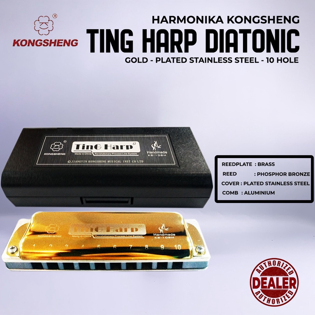 ฮาร์โมนิก้า Kongsheng Ting Harp Gold Diatonic 10 หลุม Shopee Thailand