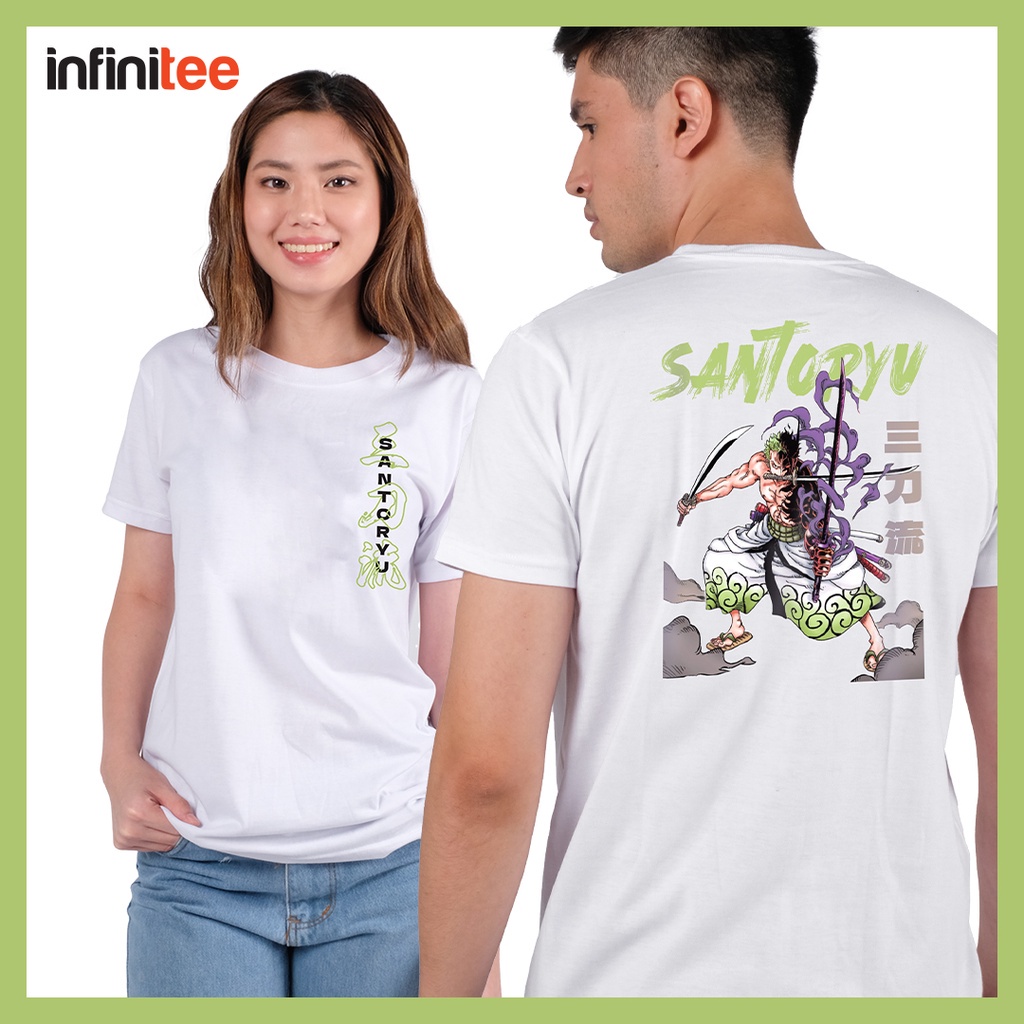 one-pieceอินฟินิท-zoro-santoryu-อะนิเมะ-tshirt-สําหรับผู้ชายผู้หญิงในเสื้อเชิ้ตสีขาวท็อปส์ซูเสื-osm-46