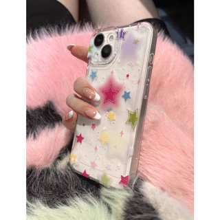 เคสโทรศัพท์มือถือ แบบใส ลายดาว สําหรับ Apple 13promax 13Pro 12 13 14 11