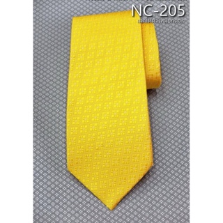 เน็คไทล์ผ้าไหมยกดอก สีเหลือง รหัส NC-205