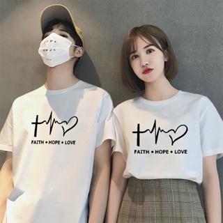 Faith Hope Love Couple T-shirt Good Quality Cotton Unisex Tshirt For Women For Men_05