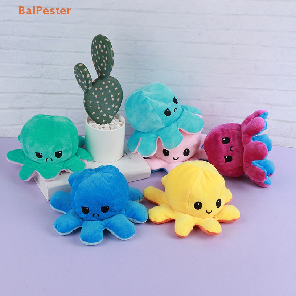 baipester-ตุ๊กตาปลาหมึกยักษ์-เปลี่ยนใบหน้า-สองด้าน-พลิกกลับได้-ของเล่นตุ๊กตา