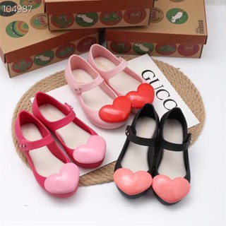 Mini Melissa รองเท้าแตะ PVC แบบนิ่ม ลายหัวใจน่ารัก สําหรับเด็กผู้หญิง