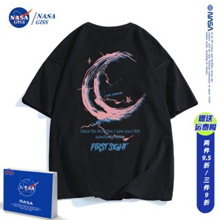 NASA joint เสื้อยืดแขนสั้นผู้ชายและผู้หญิงฤดูร้อน 2022 ใหม่ ins tide แบรนด์คู่ผ้าฝ้ายบริสุทธิ์ niche topเสื้อยืดเสื_21