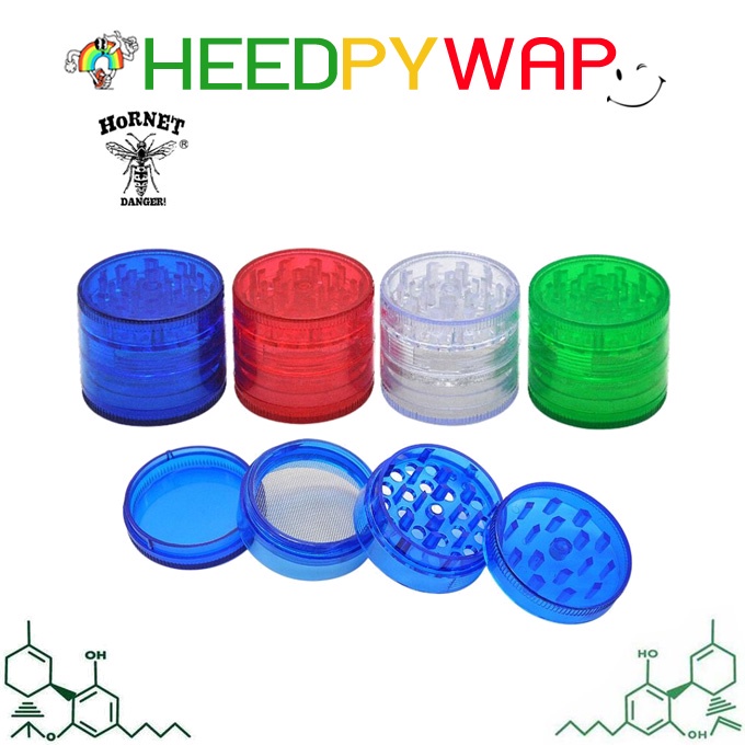 Grinder Plastic HONEYPUFF เครื่องบดสมุนไพร พลาสติก ขนาด 60 MM 4 ชั้น