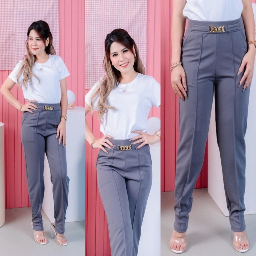 กางเกง-palazo-รุ่น-a09-เอวโซ่-ตีเกล็ดหน้า-ทรงกระบอกเล็ก
