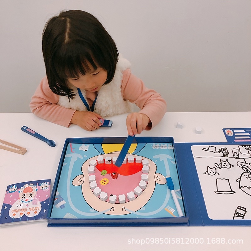 bb-store-กล่องหมอฟัน-แม่เหล็ก-จำลองการถอนฟัน-แปรงฟัน-เสริมพัฒนาการเด็ก-ของเล่นไม้-ของเล่นบทบาทสมมติ