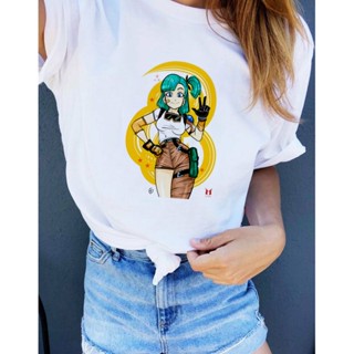 เสื้อยืดลําลอง แขนสั้น พิมพ์ลายดราก้อนบอล Bulma สวมใส่สบาย แฟชั่นฤดูร้อน และฤดูใบไม้ร่วง สไตล์ฮิปฮอป สําหรับสตรี_04