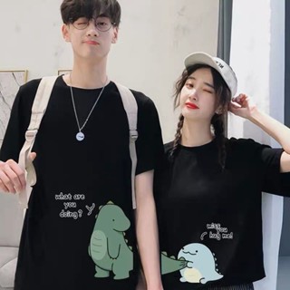 ☁คู่รักสวมชายหนึ่งคน และหนึ่งหญิงฤดูร้อนเกาหลีหลวมอินแขนสั้นเสื้อยืดนักเรียนชายและหญิงทั้งหมดตรงกับเสื้อยืดแขนครึ่ง_05