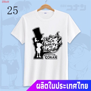 Illicit นักสืบโคนันเสื้อยืดผู้ชาย เสื้อยืดคอกลมแขนสั้นพิมพ์ลายการ์ตูน Detective Conan Detective Conan Popular T-shirts