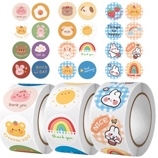 【AG】500Pcs Cartoon Sticker Attractive DIY Rabbit Bear Animals Handbook Sticker for Shop