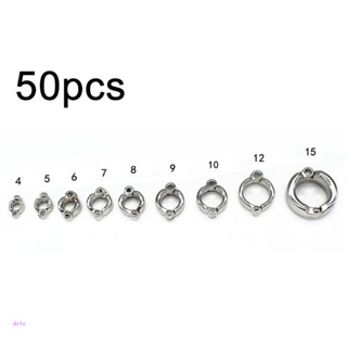 Aoto แหวนโลหะอัลลอย อุปกรณ์เสริม สําหรับฝึกนกแก้ว 50 แพ็ค