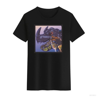 Digimon tai & Graymon Printed Round Neck T-Shirt Black White Fashion For Men And Women_11