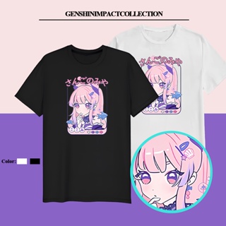 GENSHIN IMPACT - Kokomi Shirt in Black/White Unisex Loose Fitting Top Tee Anime T shirt Oversized_05