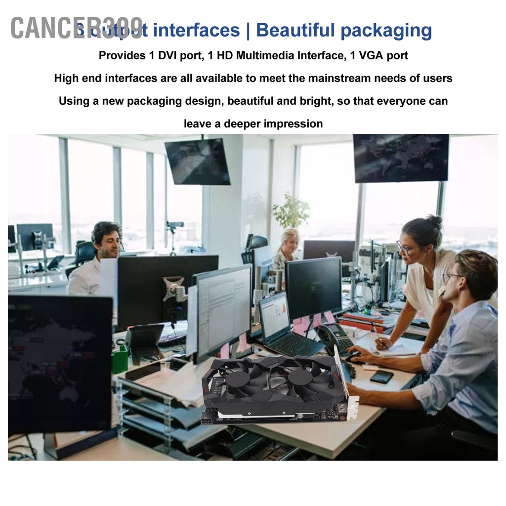cancer309-การ์ดกราฟิกพัดลมคู่-128-บิตการกระจายความร้อน-3-พอร์ตเอาต์พุตกราฟิกการ์ดสำหรับเล่นเกมสำหรับคอมพิวเตอร์พีซี