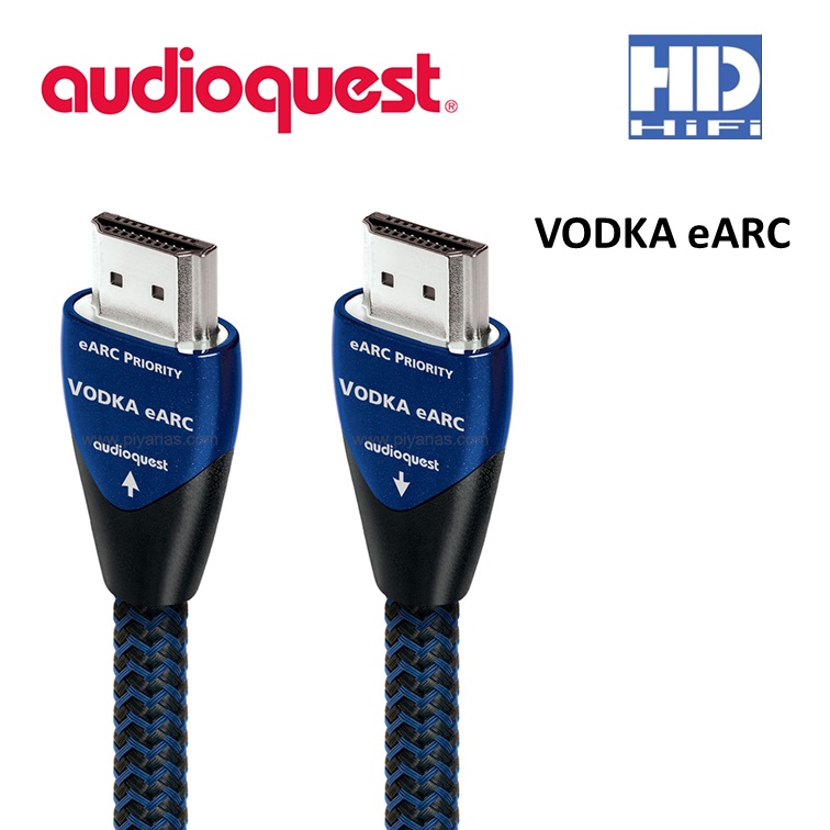 AudioQuest Vodka 48 2.5' 4K 8K 10K 48Gbps HDMI Cable Blue on Black