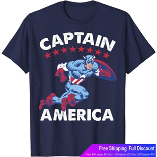 ร์ตูนพิมพ์ฤดูร้อน ย์เสื้อยืด Marvel Captain America Patriotic Retro Comic Graphic T-Shirt T-Shirt_11