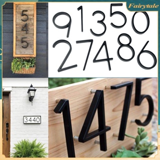 125มม. สีดำ Floating House ตัวเลข Doorplate ตัวอักษรโลหะที่อยู่ป้ายแผ่นกลางแจ้ง Street ประตู Plaque Number สำหรับ Home Mailbox 【Fairytale】