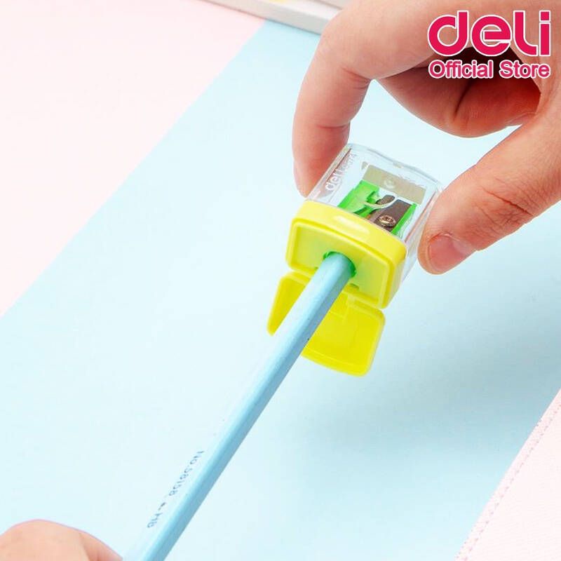 deli-cubic-pencil-sharpener-0574-e-กบเหลาดินสอ-ราคาถูก-เล็ก-จิ๋วแจ๋ว-พกพา-สะดวก