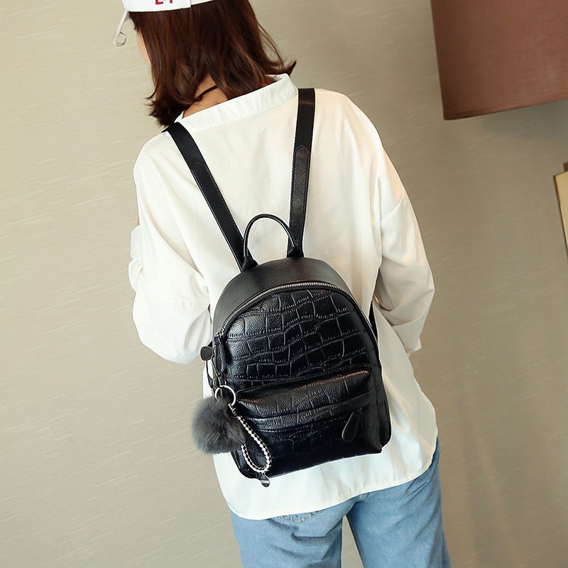 แฟชั่นเกาหลี-กระเป๋าเป้ผู้หญิง-คุณภาพสูง-กระเป๋าเป้หนัง-pu-สายปรับระดับได้-กระเป๋าเป้ใบเล็ก-2-สี