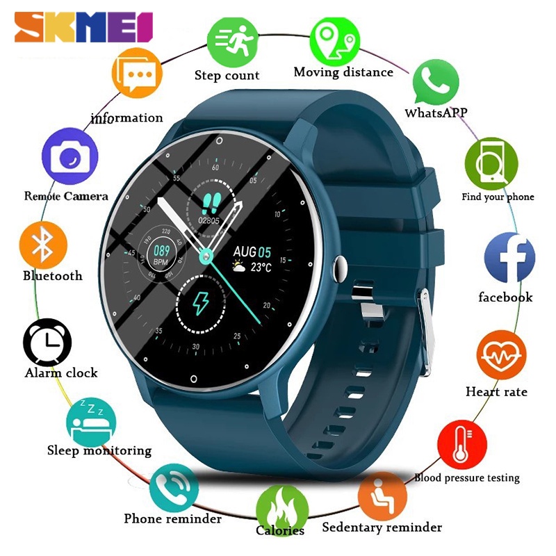 ภาพหน้าปกสินค้าSkmei สมาร์ทวอทช์ Smartwatch บลูทูธ สำหรับ อัตราการเต้นของหัวใจ การนอนหลับ ออกซิเจนในเลือด นาฬิกาข้อมือ