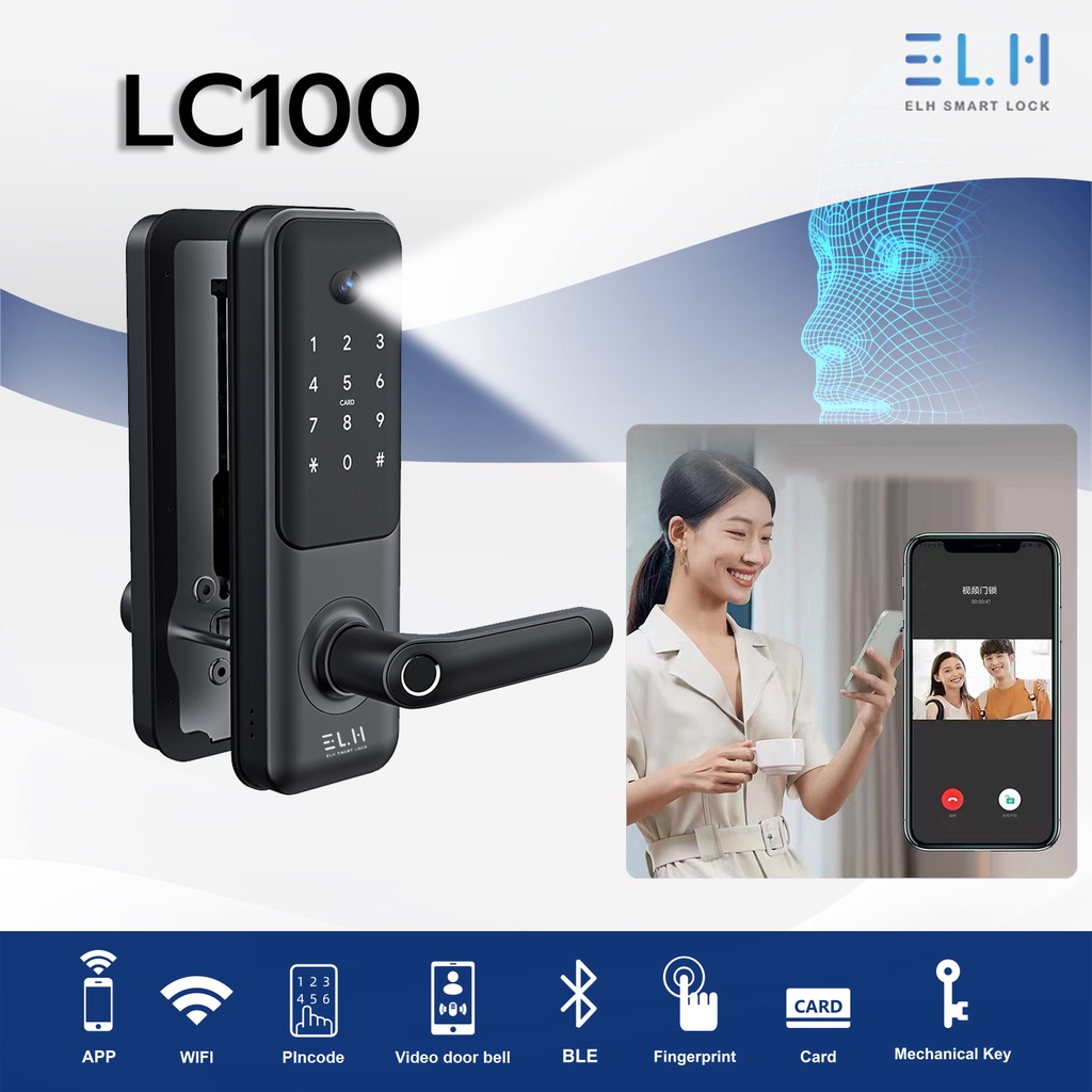 elh-smart-digital-door-lock-lc100-พร้อมสัญญาณกันขโมย-รับติดตั้ง