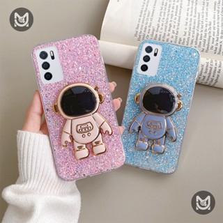 เคสโทรศัพท์ซิลิโคน แบบนิ่ม ลายนักบินอวกาศ มีป็อบอัพ สําหรับ OPPO A17 A17K A54 A55 A57 A74 A94 A95 A96 A76 A16 A16S A16K A16E A15 A15S A31 A53 A93 A92 A52 A72 A9 A5 2020 A78 A58